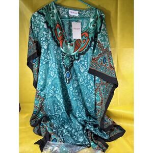miss ravish london women's dress Medium art to wear flowy cover up kaftan ZZ